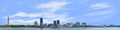 Baton Rouge Skyline left with water