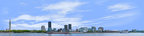 Baton Rouge Skyline left with water