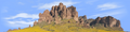 Blooming Desert Mountain Peak Lost Dutchman State Park Arizona