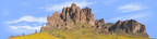 Blooming Desert Mountain Peak Lost Dutchman State Park Arizona