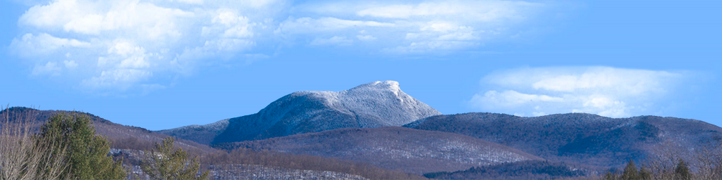 Camel Hump Mountain Vermont with Snow left