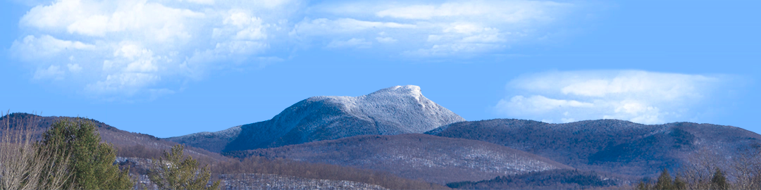 Camel Hump Mountain Vermont with Snow left