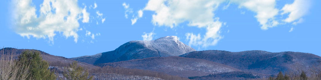 Camel Hump Mountain Vermont with Snow left