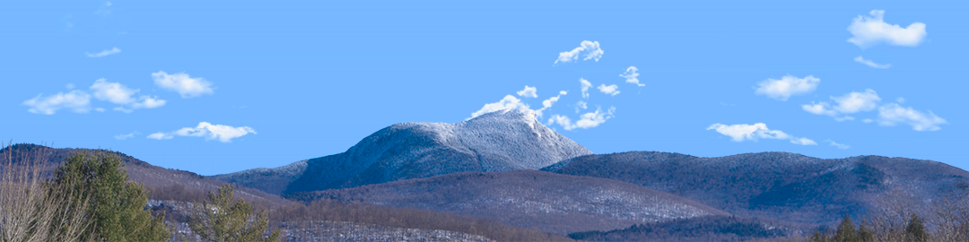 Camel Hump Mountain Vermont with Snow left