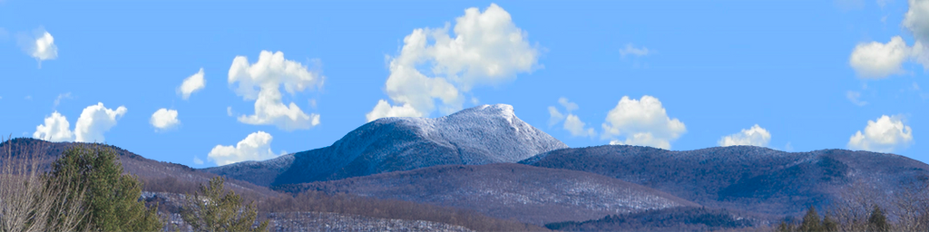 Camel Hump Mountain Vermont with Snow left
