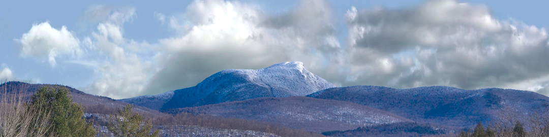Camel Hump Mountain Vermont with Snow left