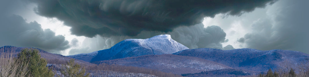 Camel Hump Mountain Vermont with Snow left