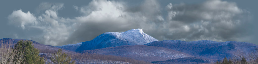 Camel Hump Mountain Vermont with Snow left