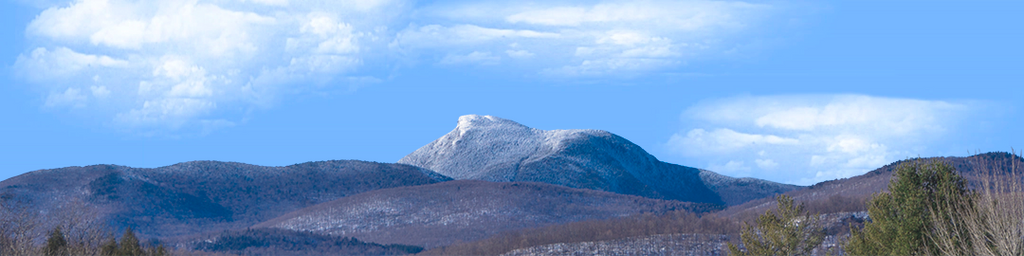Camel Hump Mountain Vermont with Snow right