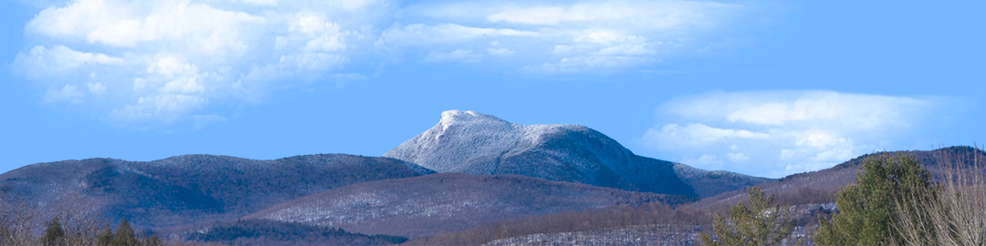 Camel Hump Mountain Vermont with Snow right