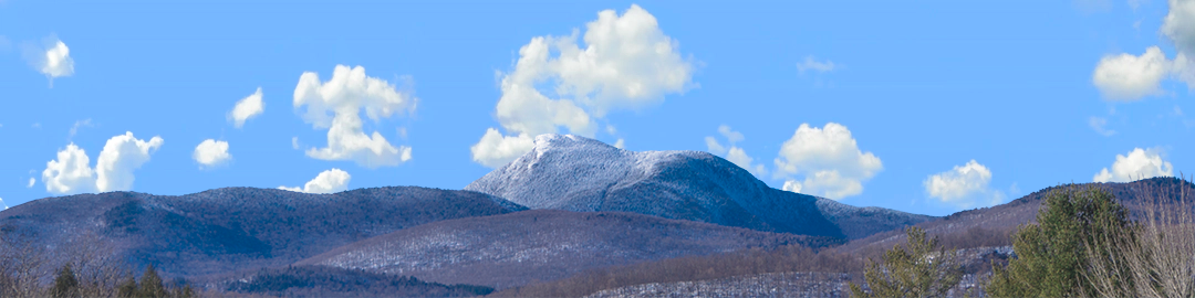 Camel Hump Mountain Vermont with Snow right