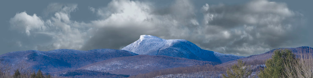 Camel Hump Mountain Vermont with Snow right