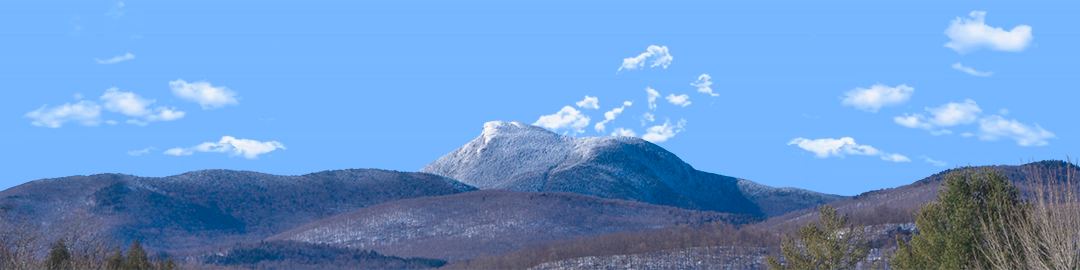 Camel Hump Mountain Vermont with Snow right