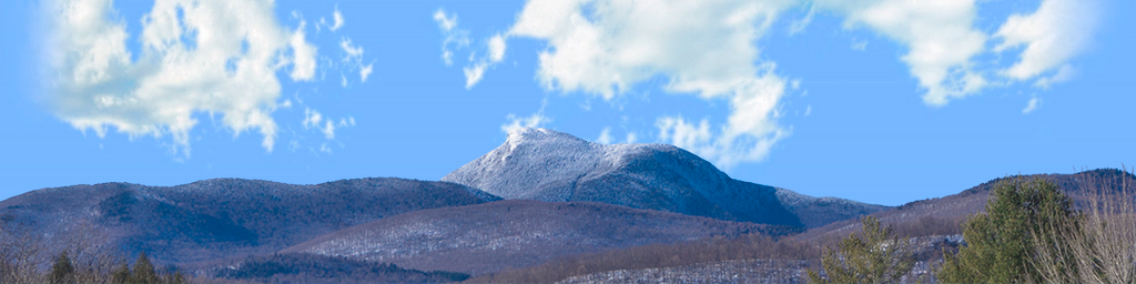 Camel Hump Mountain Vermont with Snow right