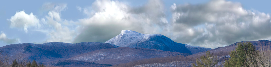 Camel Hump Mountain Vermont with Snow right