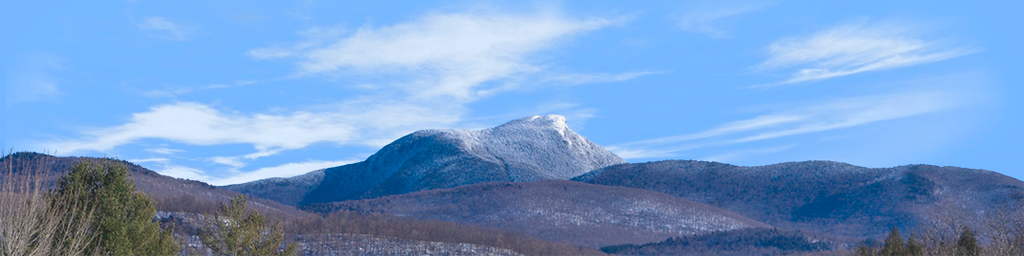 Camel Hump Mountain Vermont with Snow left