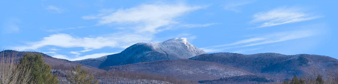 Camel Hump Mountain Vermont with Snow left