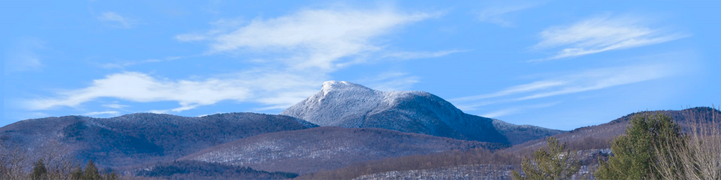 Camel Hump Mountain Vermont with Snow right