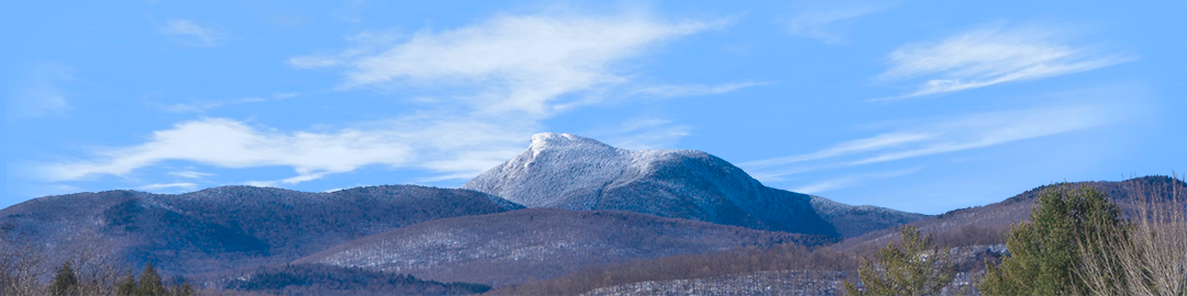 Camel Hump Mountain Vermont with Snow right