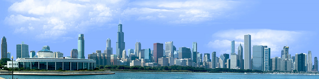 Chicago from Planetarium with water