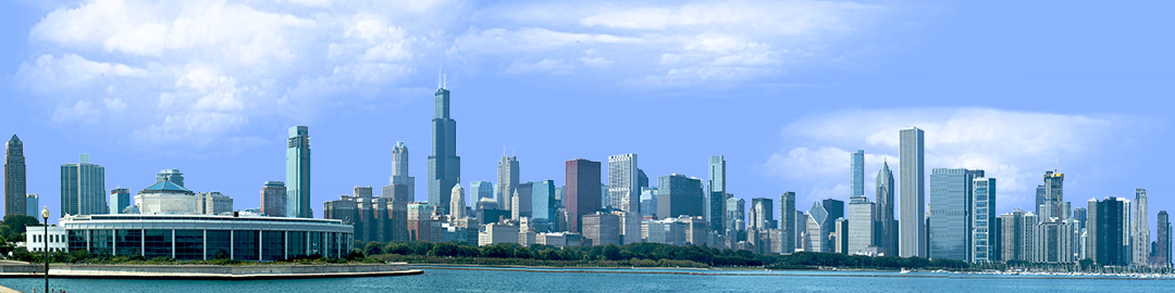 Chicago from Planetarium with water