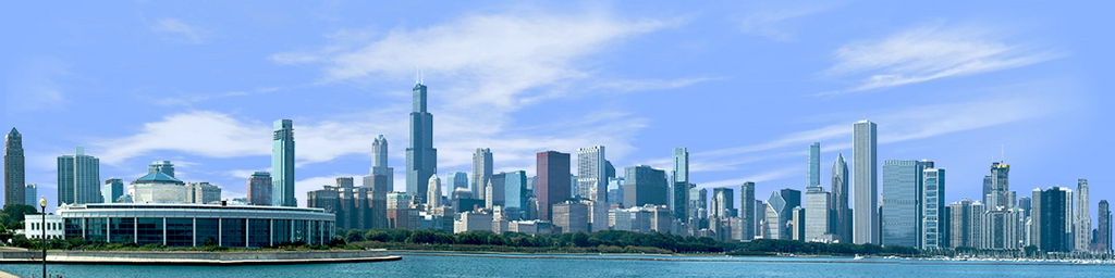 Chicago from Planetarium with water