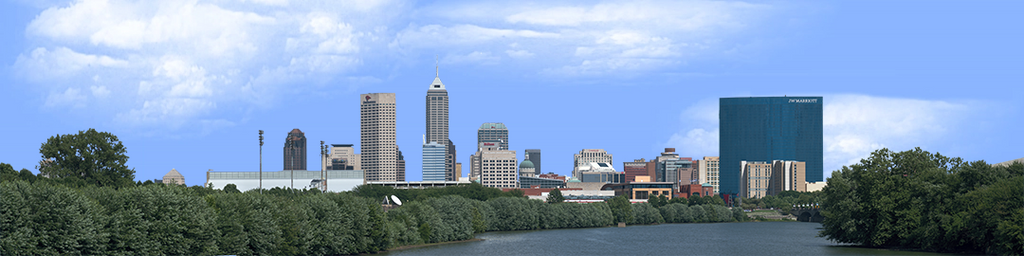 Indianapolis Skyline from the West with River