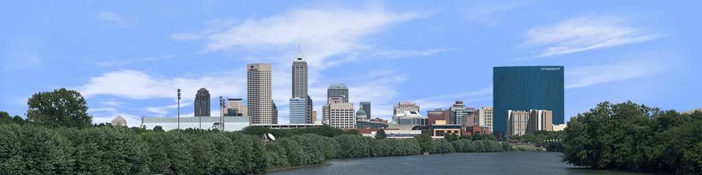 Indianapolis Skyline from the West with River