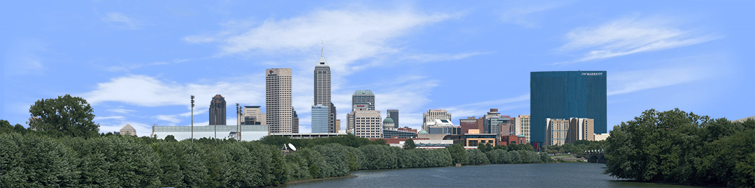 Indianapolis Skyline from the West with River