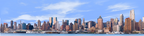 New York Manhattan Skyline Full with Water left side