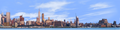 New York Manhattan Skyline Full with Water right side
