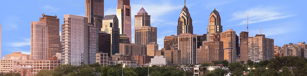Philadelphia Skyline Near Sunset