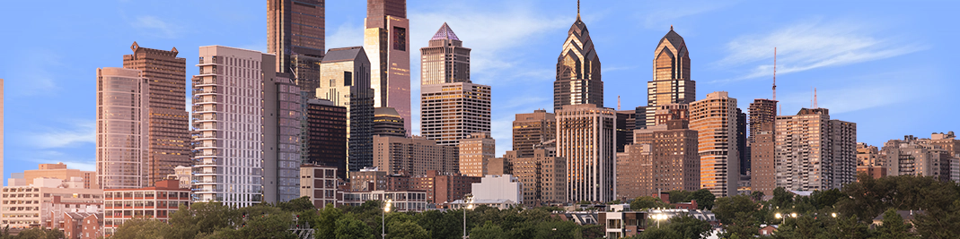 Philadelphia Skyline Near Sunset
