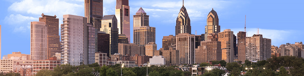Philadelphia Skyline Near Sunset