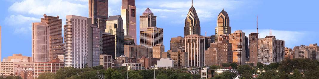 Philadelphia Skyline Near Sunset