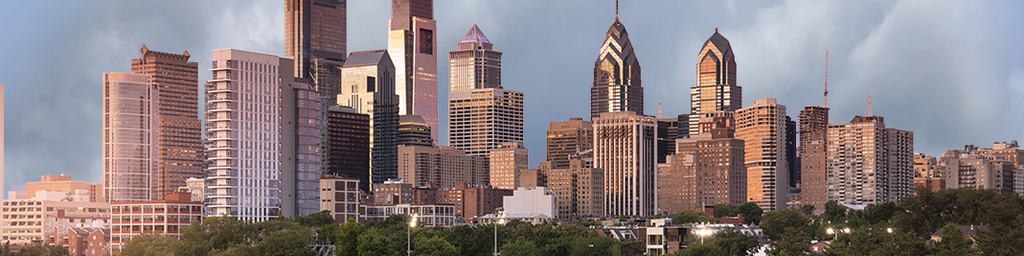Philadelphia Skyline Near Sunset