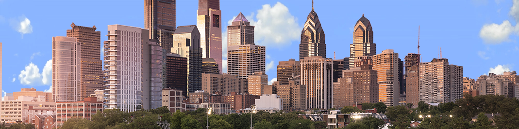 Philadelphia Skyline Near Sunset