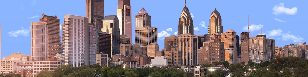 Philadelphia Skyline Near Sunset