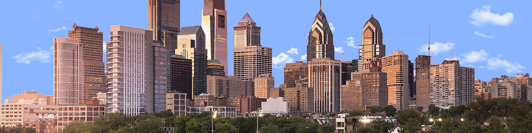 Philadelphia Skyline Near Sunset