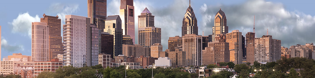 Philadelphia Skyline Near Sunset