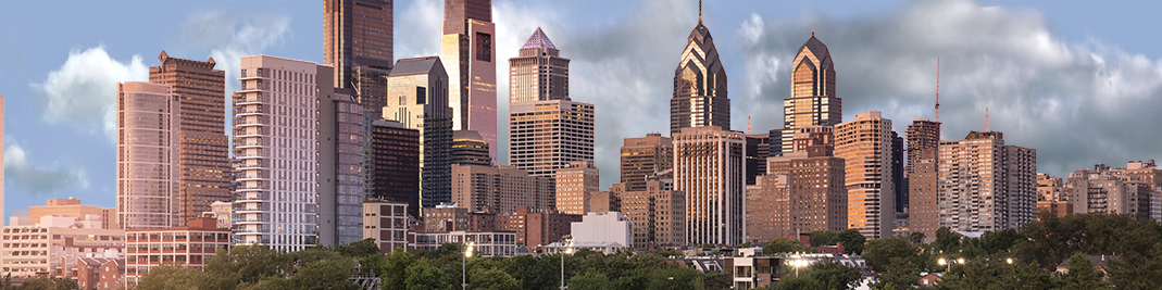 Philadelphia Skyline Near Sunset