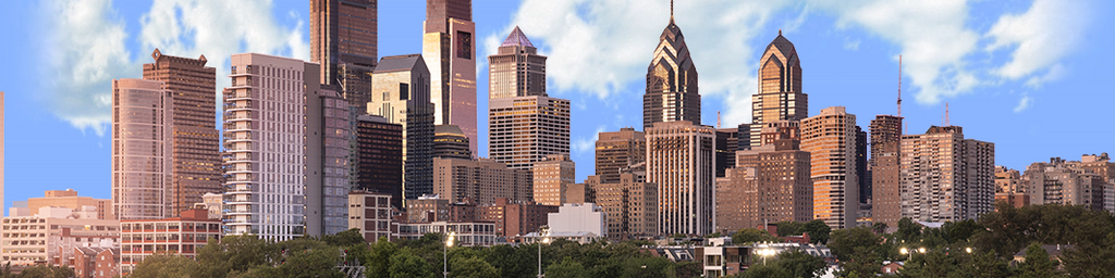 Philadelphia Skyline Near Sunset