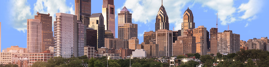 Philadelphia Skyline Near Sunset