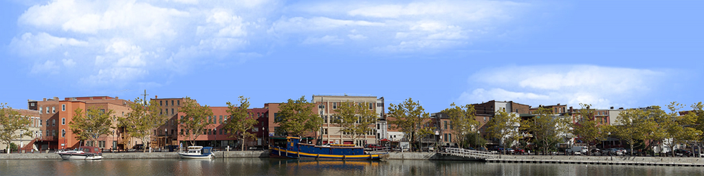 Seneca Falls from Canal with Canal