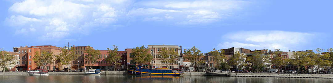Seneca Falls from Canal with Canal