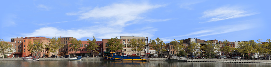 Seneca Falls from Canal with Canal