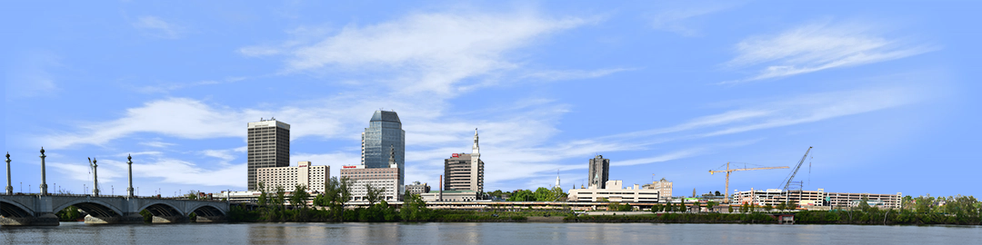 Springfield Massachussettes from the West with River