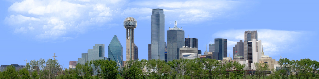 Dallas Skyline with Treeline left