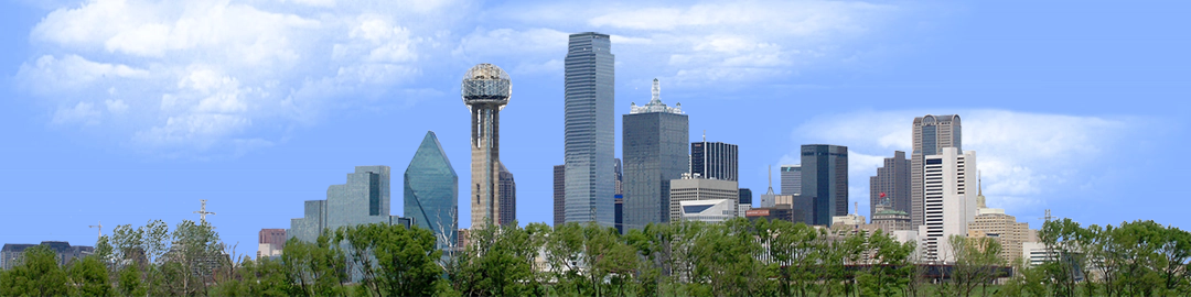 Dallas Skyline with Treeline left