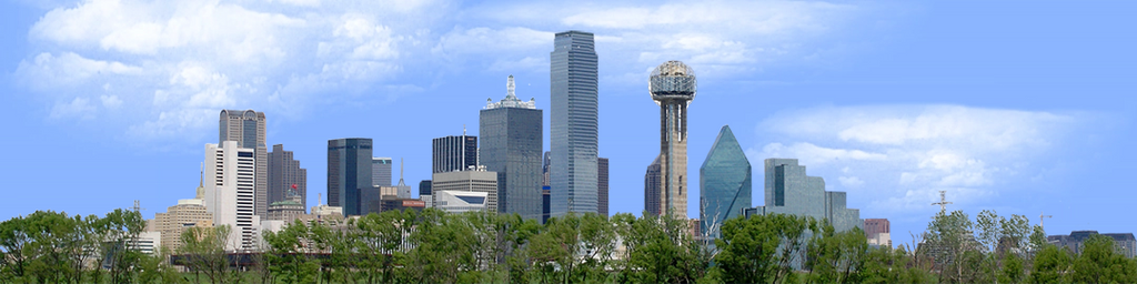 Dallas Skyline with Treeline right
